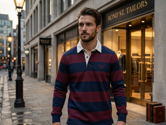 Navy pique polo technical texture shot