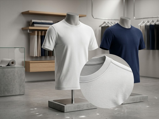 White premium T-shirt technical shot